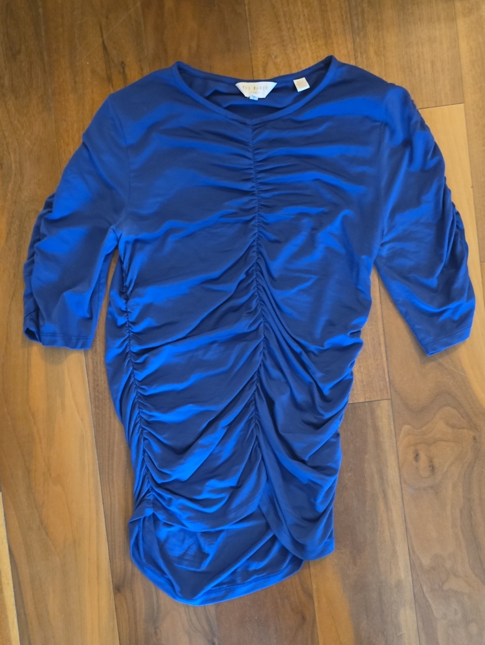 Ted Baker Royal Blue Ruched Scoop Neck Top
